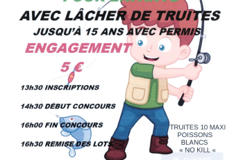 Concours de pêche pour enfant avec lâcher de truites